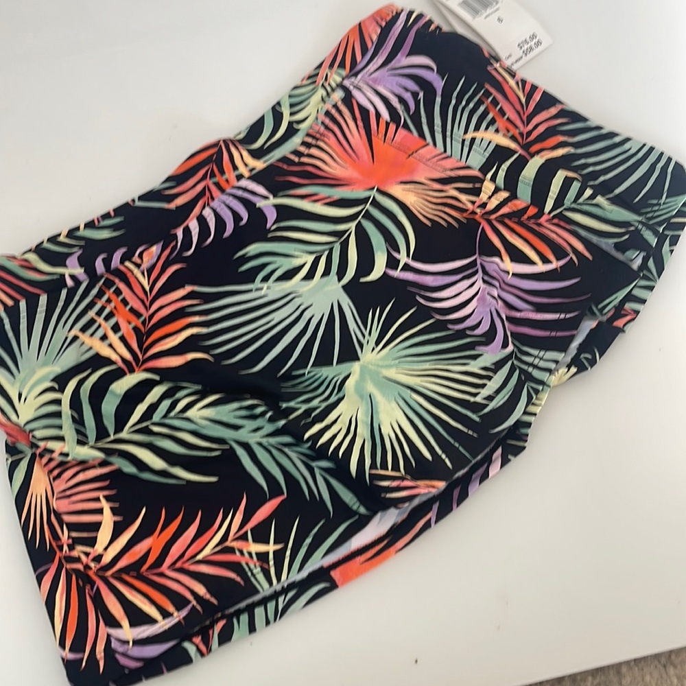 Leilani skirted skirt Bikini Bottom New black palm Print